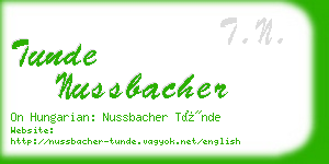 tunde nussbacher business card